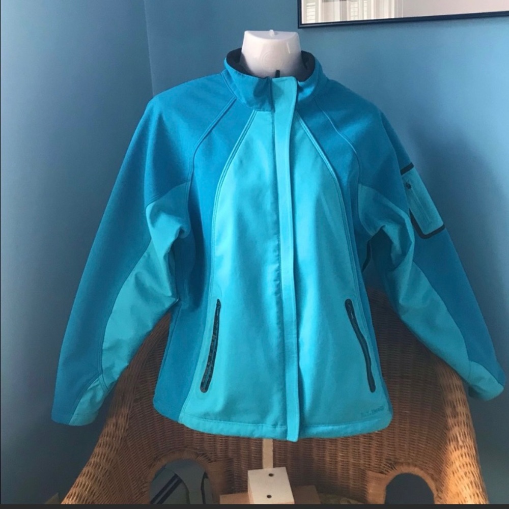 LL BEAN. Heavy Windbreaker Blue Jacket, Size Large.